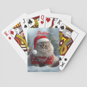 Fun British Shorthair Cat Christmas Personalised Playing Cards