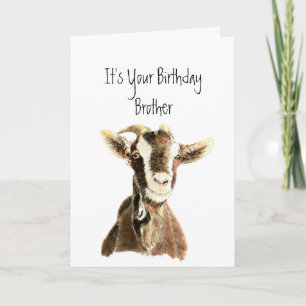 Fun Brother Birthday Over the Hill, Old Goat Card
