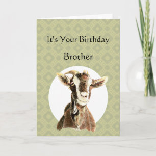 Fun Brother Birthday Over the Hill, Old Goat Humou Card