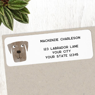 Fun Brown Dog Personalised Return Address Label