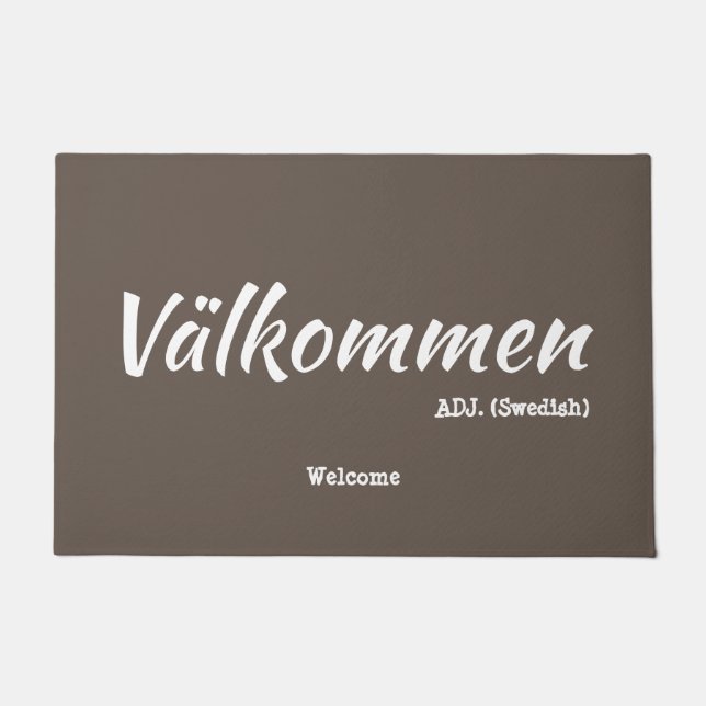 Fun Brown Swedish Welcome Definition Doormat (Front)