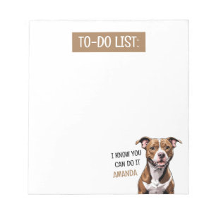 Fun Brown To Do List Pit Bull Terrier Notepad