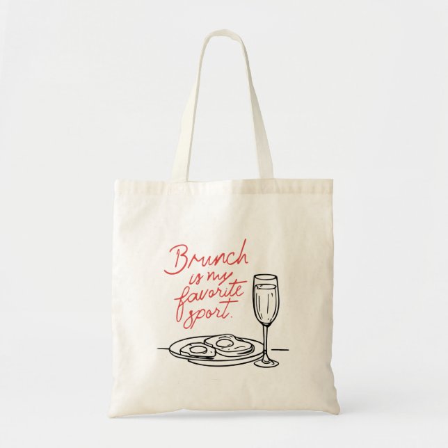Fun Brunch Lovers Trendy Breakfast Doodle Quote Tote Bag (Front)