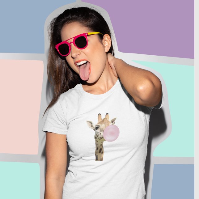 Fun Bubblegum Blowing Giraffe  T-Shirt (Creator Uploaded)