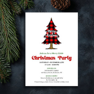 Fun Buffalo Check Christmas Tree Digital Invite