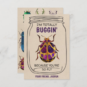 Fun Bug Valentines Day Card Beatle