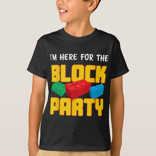 Fun Building Blocks Block Party Pre-k Men Women Ki T-Shirt (Front)