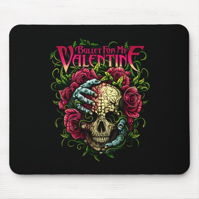 Fun Bullet My Valentine Skull Roses And Red Blood  Mouse Pad (Front)