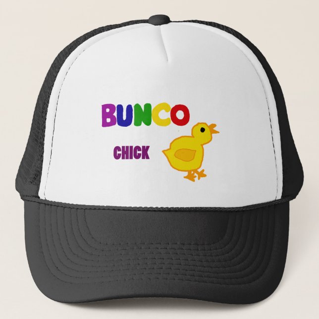 Fun Bunco Chick Art Trucker Hat (Front)