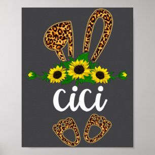 Fun Bunny Cici Sunflower Shirt Easter Day Bunny G  Poster