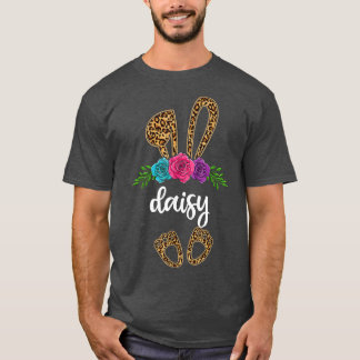 Fun Bunny Daisy Bunny Leopard , Easter Day Grandma T-Shirt