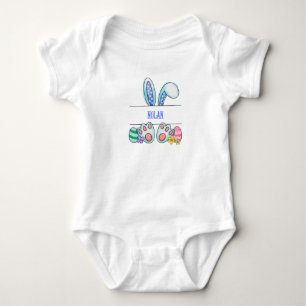 Fun bunny ears split monogram baby boy bodysuit