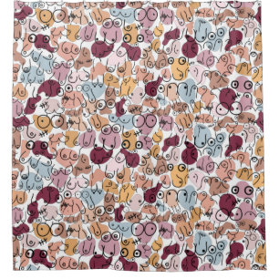 fun bust design shower curtain
