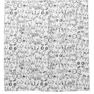 fun bust pattern shower curtain