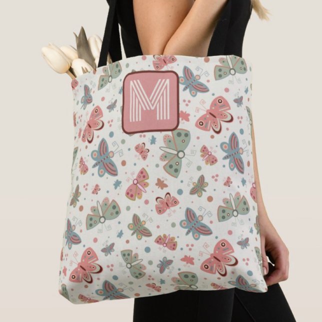 Fun Butterfly Initial Monogram Inspirivity tote (Creator Uploaded)
