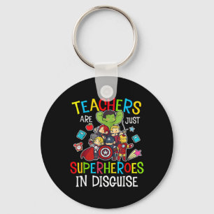 Fun Byck To School Teachers Are Superheroes Gifts Key Ring