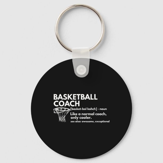 Fun Bysketbyll Coach Definition Coaching Gift  Key Ring (Front)