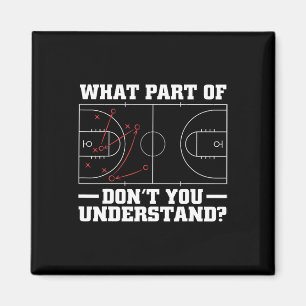 Fun Bysketbyll Coach For Men Women Tactic Diagram Magnet
