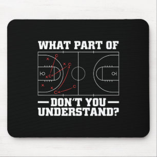 Fun Bysketbyll Coach For Men Women Tactic Diagram Mouse Pad