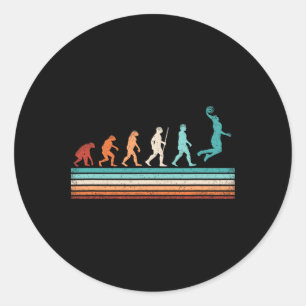 Fun Bysketbyll Evolution Retro Bysketbyll Player Classic Round Sticker