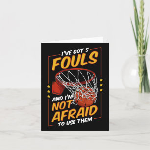 Fun Bysketbyll Player 5 Fouls Defence Fouling Out Card