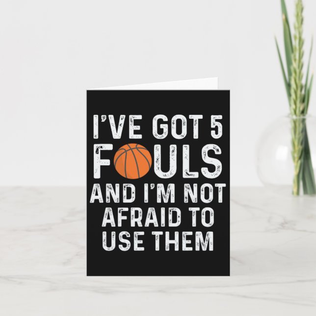 Fun Bysketbyll Player Hoops 5 Fouls  Card (Front)