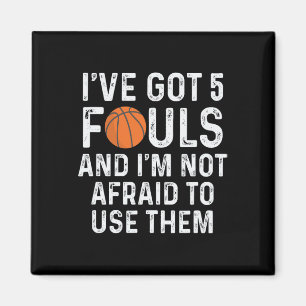 Fun Bysketbyll Player Hoops 5 Fouls Magnet