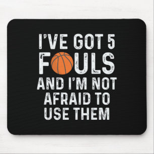 Fun Bysketbyll Player Hoops 5 Fouls Mouse Pad