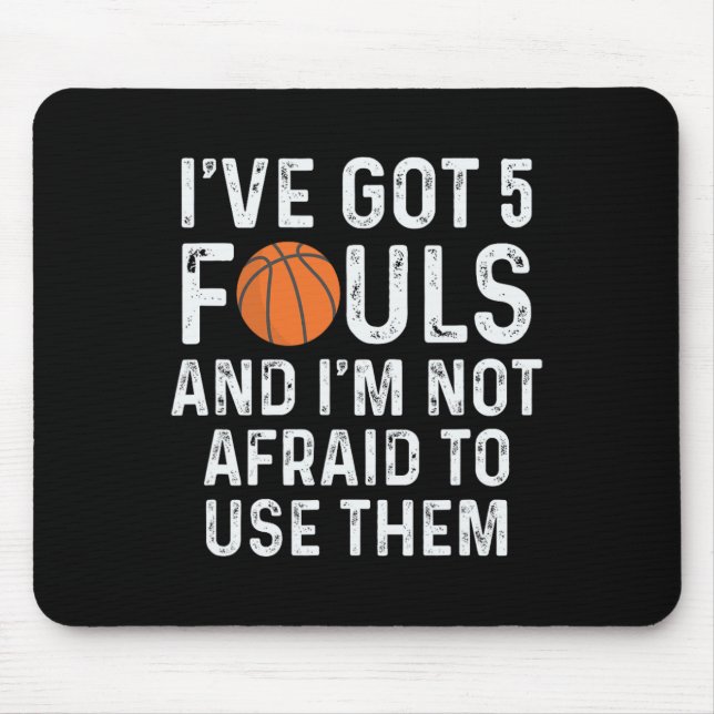 Fun Bysketbyll Player Hoops 5 Fouls  Mouse Pad (Front)