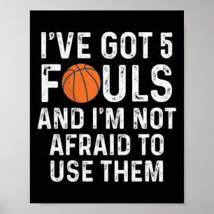 Fun Bysketbyll Player Hoops 5 Fouls Poster