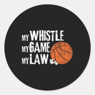 Fun Bysketbyll Ref Hoops - Bysketbyll Referee 1 Classic Round Sticker