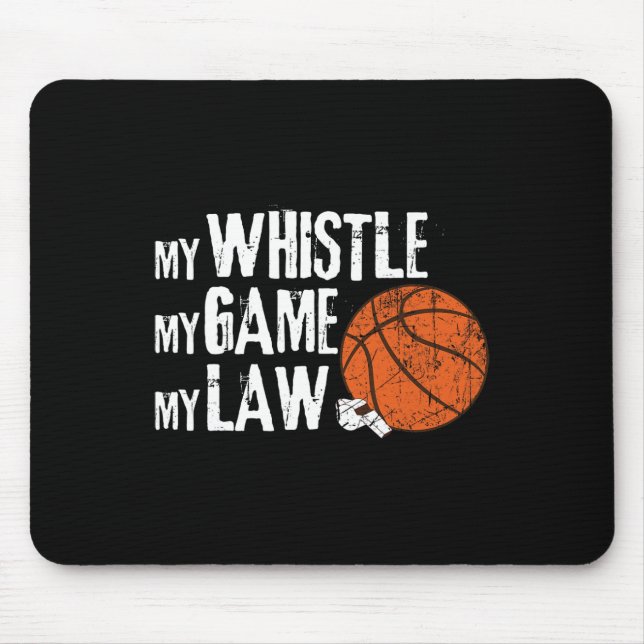 Fun Bysketbyll Ref Hoops - Bysketbyll Referee 1  Mouse Pad (Front)