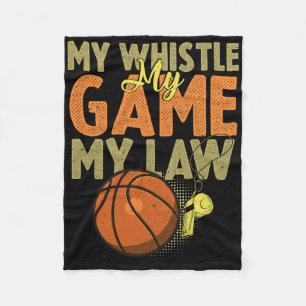 Fun Bysketbyll Referee Quotes Gift I Hoops Ref 1 Fleece Blanket