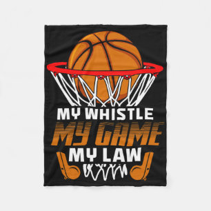 Fun Bysketbyll Referee Quotes Gift I Hoops Ref  Fleece Blanket