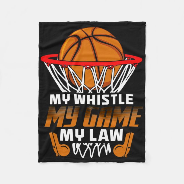 Fun Bysketbyll Referee Quotes Gift I Hoops Ref  Fleece Blanket (Front)