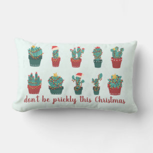 Fun Cacti Christmas Decorations Dont Be Prickly Lumbar Cushion