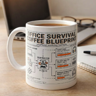 Fun Caffeine Infusion Blueprint for Office Workers Coffee Mug