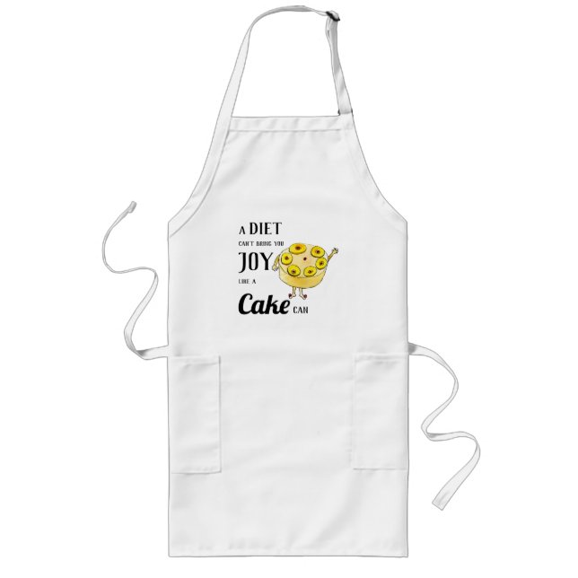 Fun cake baking saying long apron (Front)