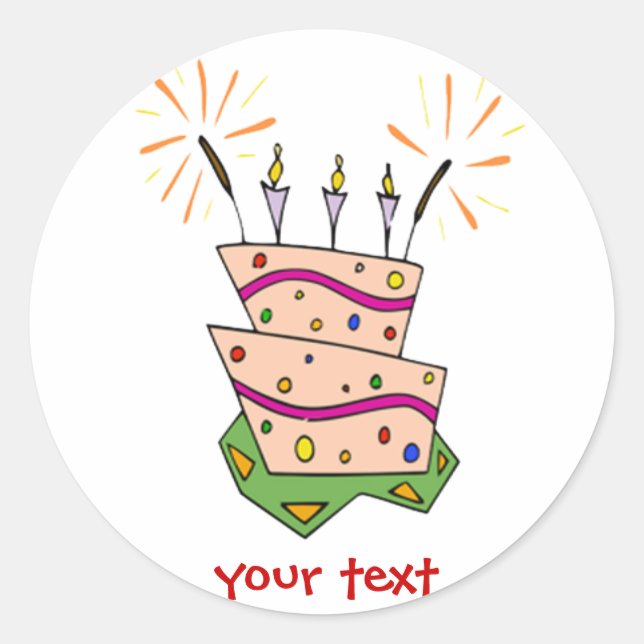 fun cake classic round sticker (Front)