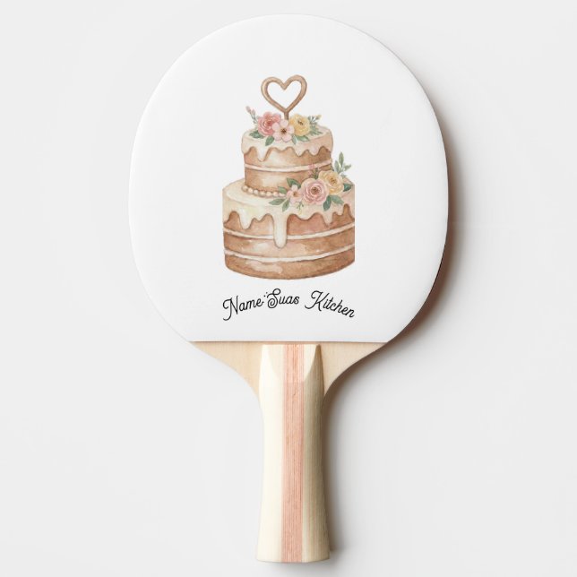 fun Cake PingPong Paddle - Personalized Baker Gift (Front)