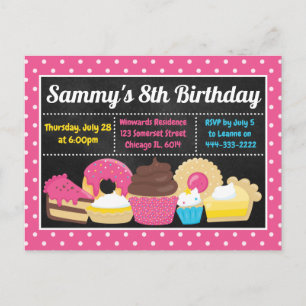 Fun Cakes and Treats Birthday Party Postcard