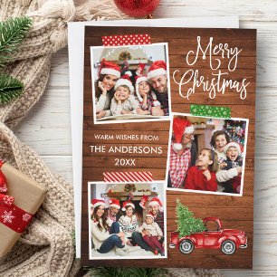 Fun Calligraphy Craft Tape Truck Christmas Wood Holiday Card