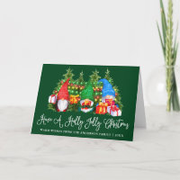 Fun Calligraphy Holly Jolly Christmas Gnomes Fold