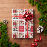 Fun Calligraphy Script Christmas 3 Photo Red Wrapping Paper<br><div class="desc">Modern Fun Calligraphy Script Merry Christmas 3 Photos Red Wrapping Paper</div>
