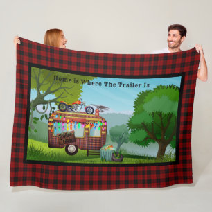 Fun Camper Trailer Trash Welcome Mat Home Is Where Fleece Blanket