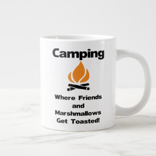 Fun Camping Saying with Marshmallows and Friends Large Coffee Mug