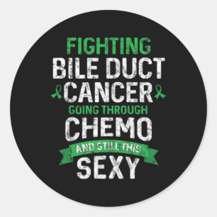 Fun Cancer Fighter Bile Duct Cancer Patient Chemo  Classic Round Sticker