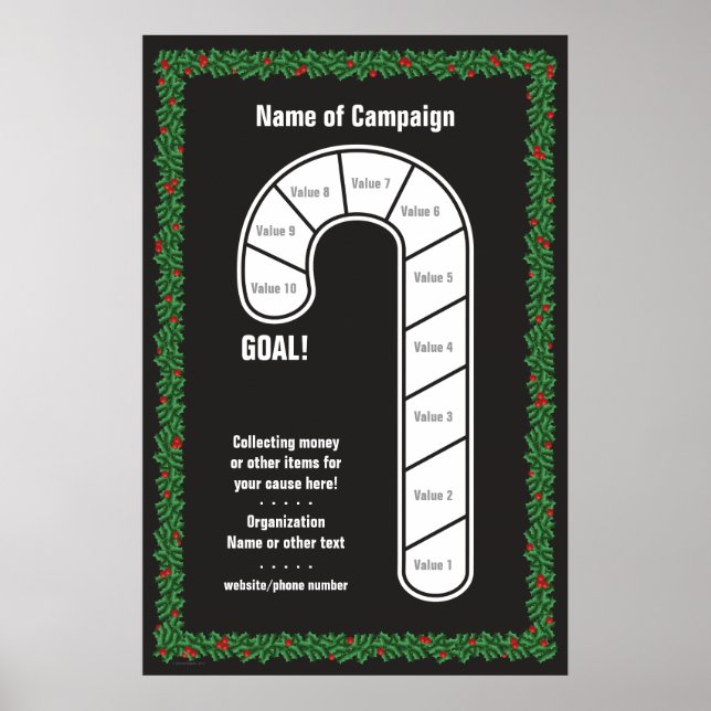 Fun Candy Cane Goal Poster (Front)