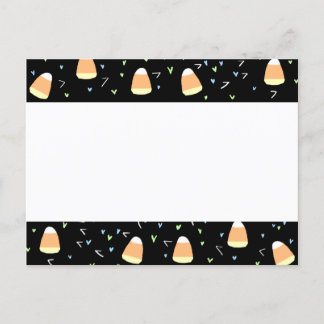 Fun Candy Corn Border Announcement Postcard