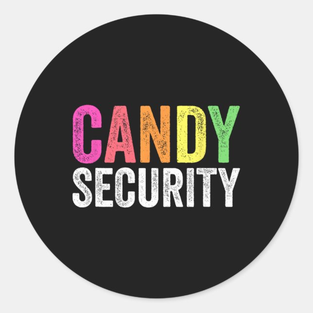 Fun Candy Security Halloween Costume  Classic Round Sticker (Front)